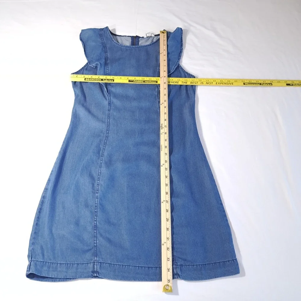 CATO Est 1946 Women's Blue Denim Short Sleeveless‎ Dress Zip Size M 100% Tencel
